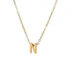 Collar con colgante pequeño de moda 26 letras inglesas acero de titanio oro de 18k cadena de clavícula simple versátil sin decoloración venta al por mayor