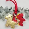 Oro Puro 999 Año del Caballo Modelo Nuevo Llavero "Hazte Rico al Instante" Serie de Regalos de San Valentín Correa para Teléfono Regalo de Año Nuevo