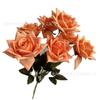 Nuevo ramo de flores artificiales rosa de 7 cabezas rosa de 7 cabezas salón de bodas ramo suave rosa flores de comercio exterior