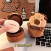 Bolsa de monedas creativa de capibara, linda bolsa colgante para auriculares portátil para niños, adorno colgante de muñeca de felpa capibala para mujer