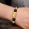 Pulsera de Obsidiana Oro Arena de Terciopelo Vietnamita Recolección de Fortuna Pulsera Pixiu para Hombre Pulsera de Ágata Ojo de Tigre Pulsera de Cuentas Transferencia para Mujer