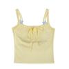 Verão Pure Desire Bow Belo Colete Roupa Interior Feminina com Almofada no Peito Envolvendo Peito Desgaste Externo Assentamento Umbigo Exposto Top Curto