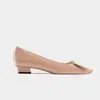 Zapatos Planos Nuevos Primavera 2026 con Punta Cuadrada y Hebilla Cuadrada, Zapatos de Boca Baja de una Sola Pieza, Mismo Estilo que las Celebridades de Internet, Zapatos de Tacón Grueso de Charol para Mujer para el Trabajo