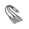 Adecuado para Auriculares Apple 15 16Pro Carga Rápida 60W Tres en Uno Doble Tipo-C Hembra Cable Adaptador de Auriculares 3.5mm