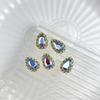 Lote de Nueva Joyería para Uñas de Aleación China Diamante Azul Aqua Cuadrado Gordo Gotas de Agua Xi Fei Zhen Huan Mismo Palacio Armadura con Diamante