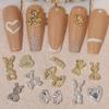 Arte de uñas Cyber Celebrous Love, joyería de aleación, conejo, metal, lazo siamán, decoración de uñas de oso tridimensional japonés.