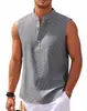 Nova Moda Masculina de Verão Gola Alta Roupas Dopamina Leve Sem Mangas Estilo Europeu e Americano