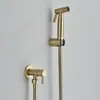 Conjunto de pistola de spray para bidê de banheiro em aço inoxidável 304 transfronteiriço com chuveiro, válvula angular e bidê em ouro escovado