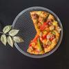 Rede de alumínio para pizza, rede para churrasco, prato de pizza redondo e espesso, prato de malha diamante, rede de secagem para pizza comercial