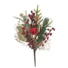 Decoración para el Hogar de Venta Caliente Transfronteriza Decoración Navideña Piezas de Plástico Frijoles Rojos Racimos Navideños