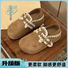 Zapatos Birkenstock para Mujer 2026 Nuevo Modelo Popular Zapatos de Algodón Felpa de Primavera Mocasines Slip-On de Suela Gruesa que Aumentan la Altura