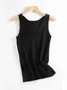 Camisola 100% lana de hilo fino, prenda interior de punto para mujer, corte ajustado, favorecedora, adecuada para todas las estaciones, top versátil como capa base