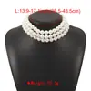 Gargantilla N10005 de estilo retro europeo y americano, elegante, con perlas exageradas y personalidad geométrica para mujer
