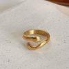 Joyería Antigua Media Estilo Francés Vintage Anillo de Oro de 18K para Mujer Ins Nicho Lujo Ligero de Alta Gama Versátil Personalizado Anillo Abierto