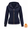 Moletom Acinturado para Mulheres, Estilo Casual e Preguiçoso, Jaqueta de Yoga com Capuz, Temporada de Primavera, Forrado com Fleece, Top Quente