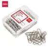 Clip para papel Deli color Aguja de retorno de oficina 0024 clip para papel de clasificación 100 cajas de plástico