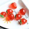 Acessórios de Resina para Joias DIY Frutas Transparentes Semi-Dimensionais Pêssego Abacate Morango Material para Faixa de Cabelo Infantil