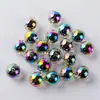 Miçangas Bolha Acrílicas DIY para Crianças, Cor Iridescente, Furo Reto, Acessórios para Montagem de Joias Atacado, Estilo Retrô Artístico