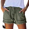 Amazon Verano Nuevo Wish Exportación Europea y Americana Cintura Elástica Cordón Casual Cintura Alta Slim Shorts de Mezclilla para Mujer Pantalones Calientes