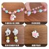 Collar de Unicornio Arcoíris de Venta Caliente Transfronterizo para Niña, Hecho a Mano con Cuentas, Joyería Combinable, Aretes de Dibujos Animados, Pulsera, Anillo