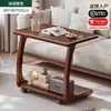 Mesa auxiliar de sofá de madera maciza, mesita de noche móvil, mueble auxiliar para uso doméstico en salas de estar, mesa de centro pequeña para apartamentos, mesa auxiliar, mesa de café pequeña