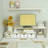 Estante de almacenamiento simple para escritorio, soporte elevador para monitor de computadora, organizador para laptop para uso en dormitorio de estudiantes