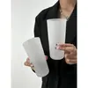 Textura Escarchada Estilo Ins Ligeramente Inclinado Vaso de Agua Vidrio Vaso Largo para Beber Vaso para Cóctel Vaso para Bebidas Frías Vaso para Jugos Vaso de Agua Extendido