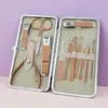 Cortauñas de Acero Inoxidable Color Oro Rosa, Tijeras para Uñas, Juego de 18 Piezas de Cortauñas, Herramientas de Manicura y Pedicura, Set de Belleza