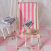 Silla de Playa, Silla Plegable, Sillón de Madera Maciza, Silla de Lona, Silla para Siesta, Silla Reclinable, Silla Portátil Simple para Exteriores, Silla Perezosa