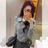 Suéter con cuello polo de punto trenzado estilo Min para mujer, top interior de punto para otoño e invierno, camisa base elegante de manga larga