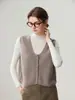 Amor hasta la médula~ Chaleco de cachemira para mujer otoño e invierno cuello en V encaje moda temperamento suéter de punto casual sin mangas