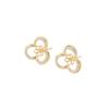 Pendientes Versátiles de Diseño con Microincrustaciones de Zircón Estilo Coreano Zhongxing Chapados en Cobre Dorado Accesorios para Pendientes Vacíos con Perla para DIY