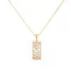 Collar de Estilo Placa de Venta Caliente Transfronterizo con Colgante Geométrico Hueco de Circonita, Cadena para Clavícula Moderna Hip-Hop al por Mayor