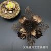 Flores de Navidad de 11 cm espolvoreadas con polvo dorado Cabeza de flor hueca Corona para árbol de Navidad Caja de regalo Accesorios de decoración de bodas Venta directa de fábrica