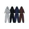 Sudadera con cremallera bordada Stussy x NK Cruzada Conjunto casual deportivo con felpa Juego de joggers holgados