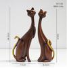 Estatueta de Gato com Impressão por Transferência de Água, Artesanato Abstrato Americano, Gato Colorido Criativo Famoso na Internet, Decoração de Quarto e Casa, Pequena Arte Moderna