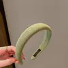 Diadema de Tela de Lunares Color Café para Otoño e Invierno Estilo Suave Cobertura Alta para Cráneo Estudiante Borde Ancho Soporte para Flequillos para Lavado Diario de Cara