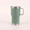 Comercio exterior taza de coche de 20 oz/30 oz acero inoxidable taza aislada de gran capacidad taza de coche portátil para exteriores con asa taza para hielo
