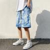 Fabricante de Origem Tie-Dye Seda Gelo Floral Shorts Masculinos Verão Soltos Calças de Secagem Rápida Casual Férias Calças Cinco Pontos Marca da Moda