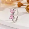 Colección de Anillos de Latón Plateado con Circonita de Moda Más Vendidos, Anillos de Plata de Lujo Ligero Transfronterizos, Versátiles para el Uso Diario