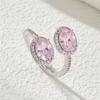Anel Aberto de Zircônia Micro-cravada em Forma de Ovo de Luxo Leve da Moda, Anel de Dedo Ajustável Ninho Feminino com Senso de Alto Nível, Anel de Novo Estilo