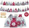 2025 Novo Calendário do Advento de Natal Saco de Presente Contagem Regressiva 24 Sacos Penduráveis Cordão Doce Pacote Bolso Conjunto