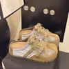 Nuevas mules de suela gruesa 2026 otoño sin talón, pantuflas estilo alemán primavera y otoño para mujer, pantuflas cómodas sin cordones para usar en exteriores