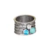 Anillos Apilables de Tres Colores con Piedras Preciosas Talladas Retro Europeos y Americanos de Venta Caliente Transfronterizos, Anillos Personalizados de Nicho de Moda al por Mayor