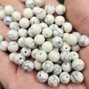 Imitação Turquesa branca imitação Jade contas soltas branco dente padrão de linha preta contas faça você mesmo pulseira colar acessórios de joalheria contas atacado