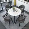 Mesa y Sillas de Reunión de Lujo Nórdico para Oficinas de Ventas, Mesa de Comedor Minimalista Moderna para Tienda de Té con Leche, Mesa Redonda Pequeña para Apartamento para Uso Doméstico
