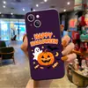 Capa de celular com letra de Halloween abóbora fantasma TPU fosca macia para Apple 17 capa protetora de Halloween transfronteiriça