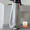 Pantalones Deportivos para Niñas 2026 Invierno Nuevo Estilo Niños Medianos y Grandes Estilo Coreano Aterciopelado Grueso Pantalones de Chándal Color Contrastante Pierna Recta Pantalones de Moda