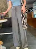 Calças de Moletom Leves de Perna Larga para Mulheres com Design de Cordão, Caimento Fluido, Modelagem Solta, Emagrecimento, Versátil para Casa e Trabalho, Calças Casuais