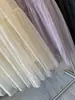 Falda de Gasa Perlada, Falda de Cintura Alta con Textura Plisada Viento Suave para Mujer Nueva Colección Primavera Verano 2025 Falda de Paraguas Falda de Pastel